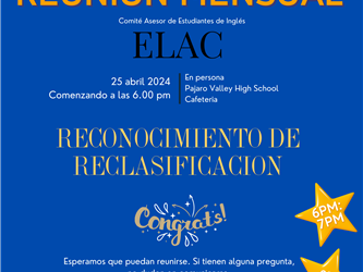 ELAC Meeting & Celebration