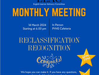 ELAC Meeting & Celebration April 25th @ 6pm